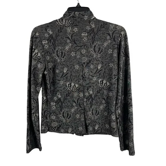 Hanky Panky Medium Grey Floral Zip Front Top - Picture 3 of 4